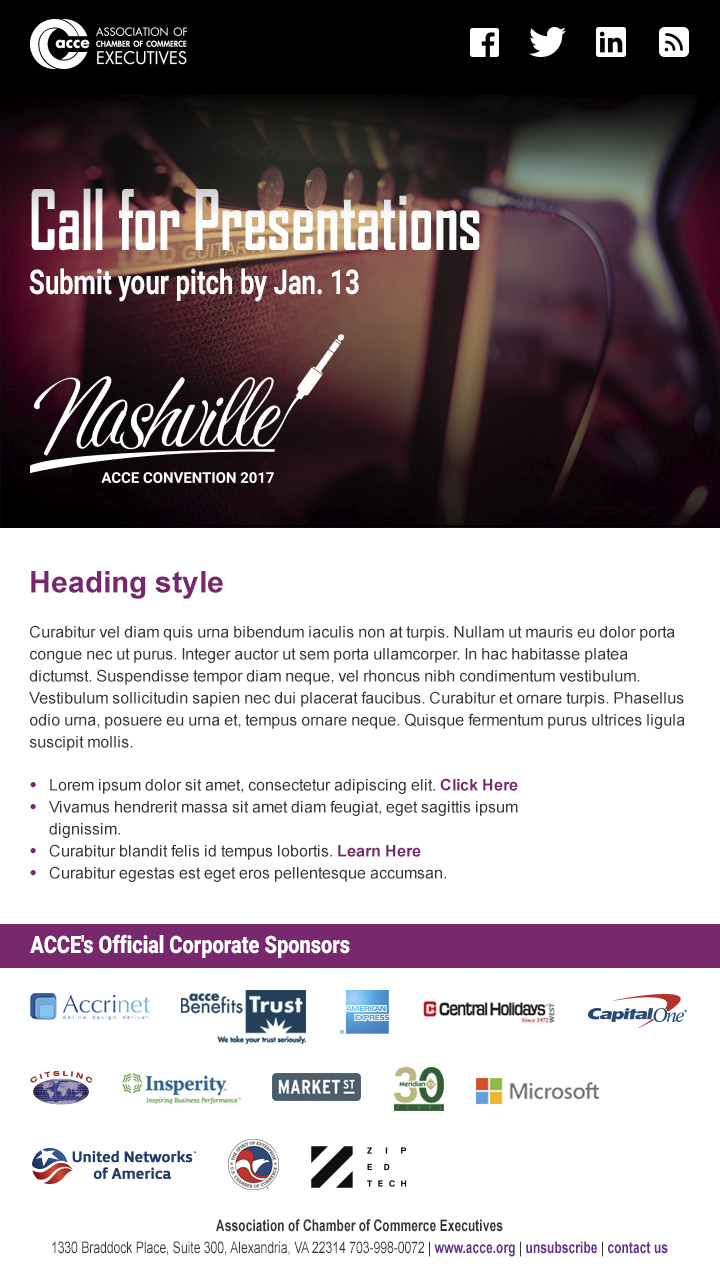 ACCE: Convention HTML E-mail Template